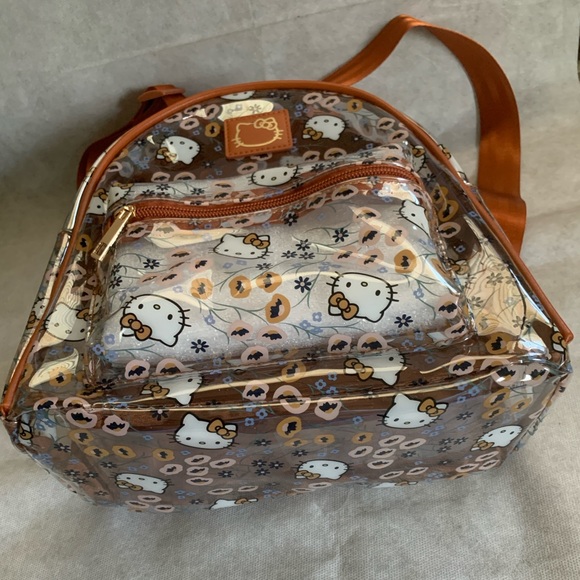 NWT Hello Kitty Clear Mini Backpack - All Over Floral Hello Kitty Print - Picture 3 of 11